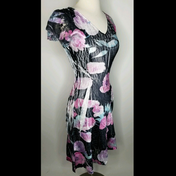 Komarov Dress Lace Cap Sleeve V-neck Fit & Flare - Picture 3 of 6